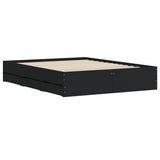 Bed Frame with Drawers without Mattress Black 150x200 cm - Top-Down View