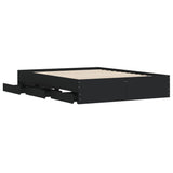 Bed Frame with Drawers without Mattress Black 150x200 cm - 45-Degree Angle