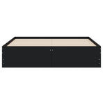 Bed Frame with Drawers without Mattress Black 150x200 cm
