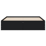Bed Frame with Drawers without Mattress Black 150x200 cm - Rear View