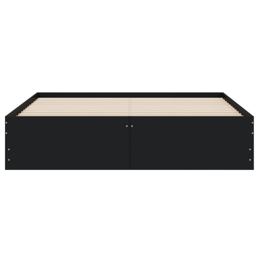 Bed Frame with Drawers without Mattress Black 150x200 cm