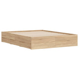 Bed Frame with Drawers without Mattress Sonoma Oak 150x200 cm - Top-Down View