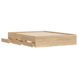 Bed Frame with Drawers without Mattress Sonoma Oak 150x200 cm - 45-Degree Angle