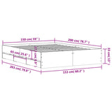 Bed Frame with Drawers without Mattress Sonoma Oak 150x200 cm