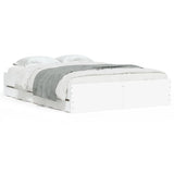 Bed Frame with Drawers without Mattress White 135x190 cm - Front View