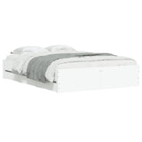 Bed Frame with Drawers without Mattress White 135x190 cm - Side View