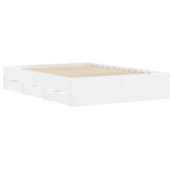 Bed Frame with Drawers without Mattress White 135x190 cm - Top-Down View