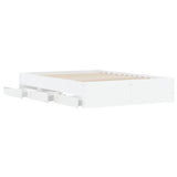 Bed Frame with Drawers without Mattress White 135x190 cm - 45-Degree Angle