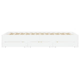 Bed Frame with Drawers without Mattress White 135x190 cm