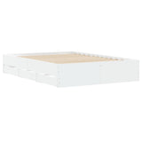 Bed Frame with Drawers without Mattress White 135x190 cm - Low Angle