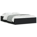 Bed Frame with Drawers without Mattress Black 135x190 cm - Front View