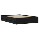 Bed Frame with Drawers without Mattress Black 135x190 cm - Low Angle