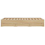 Bed Frame with Drawers without Mattress Sonoma Oak 135x190 cm