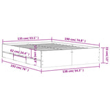 Bed Frame with Drawers without Mattress Sonoma Oak 135x190 cm