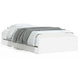 Bed Frame with Drawers without Mattress White 90x190 cm - Front View