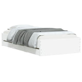 Bed Frame with Drawers without Mattress White 90x190 cm - Side View
