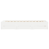 Bed Frame with Drawers without Mattress White 90x190 cm - Close-Up Angle