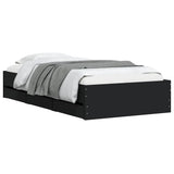 Bed Frame with Drawers without Mattress Black 90x190 cm - Side View