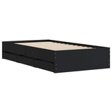Bed Frame with Drawers without Mattress Black 90x190 cm - Top-Down View