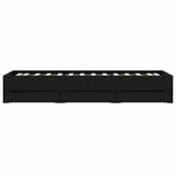Bed Frame with Drawers without Mattress Black 90x190 cm
