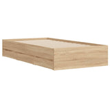 Bed Frame with Drawers without Mattress Sonoma Oak 90x190 cm - Top-Down View
