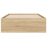 Bed Frame with Drawers without Mattress Sonoma Oak 90x190 cm - Rear View