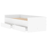 Bed Frame with Drawers without Mattress White 90x190 cm