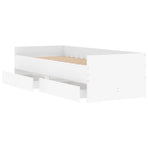 Bed Frame with Drawers without Mattress White 90x190 cm