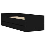 Bed Frame with Drawers without Mattress Black 90x190 cm - Top-Down View