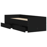 Bed Frame with Drawers without Mattress Black 90x190 cm