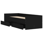 Bed Frame with Drawers without Mattress Black 90x190 cm