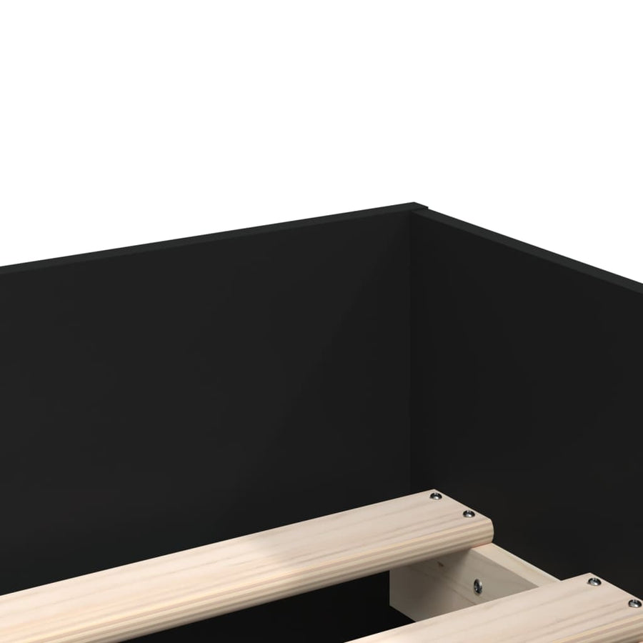 Bed Frame with Drawers without Mattress Black 90x190 cm