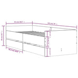 Bed Frame with Drawers without Mattress Black 90x190 cm