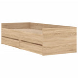 Bed Frame with Drawers without Mattress Sonoma Oak 90x190 cm - Top-Down View