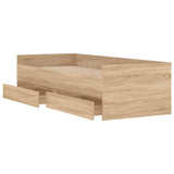 Bed Frame with Drawers without Mattress Sonoma Oak 90x190 cm - 45-Degree Angle
