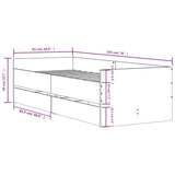 Bed Frame with Drawers without Mattress Sonoma Oak 90x190 cm - Extra Image