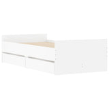 Bed Frame with Drawers without Mattress White 90x190 cm - Top-Down View