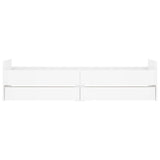 Bed Frame with Drawers without Mattress White 90x190 cm - Rear View