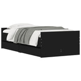 Bed Frame with Drawers without Mattress Black 90x190 cm - Side View