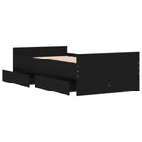 Bed Frame with Drawers without Mattress Black 90x190 cm - 45-Degree Angle
