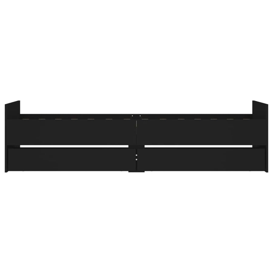 Bed Frame with Drawers without Mattress Black 90x190 cm