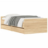 Bed Frame with Drawers without Mattress Sonoma Oak 90x190 cm