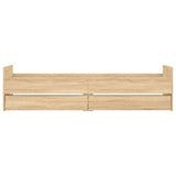 Bed Frame with Drawers without Mattress Sonoma Oak 90x190 cm - Rear View