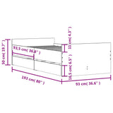 Bed Frame with Drawers without Mattress Sonoma Oak 90x190 cm - Extra Image