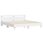 Bed Frame without Mattress White 183x203 cm King