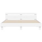 Bed Frame without Mattress White 183x203 cm King