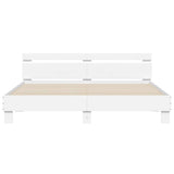 Bed Frame without Mattress White 183x203 cm King - 45-Degree Angle