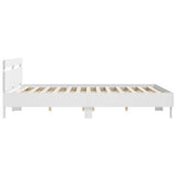 Bed Frame without Mattress White 183x203 cm King - Rear View