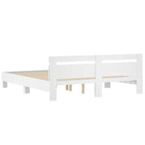 Bed Frame without Mattress White 183x203 cm King - Close-Up Angle