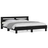 Bed Frame without Mattress Black 183x203 cm King - Front View